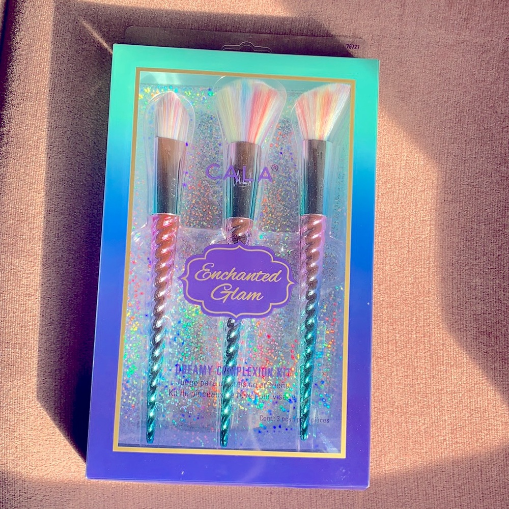 3 piece unicorn makeup brush set